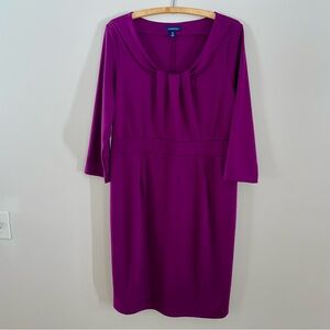 Lands' End Women's Long Sleeve Dress in Rich Purple Size XL